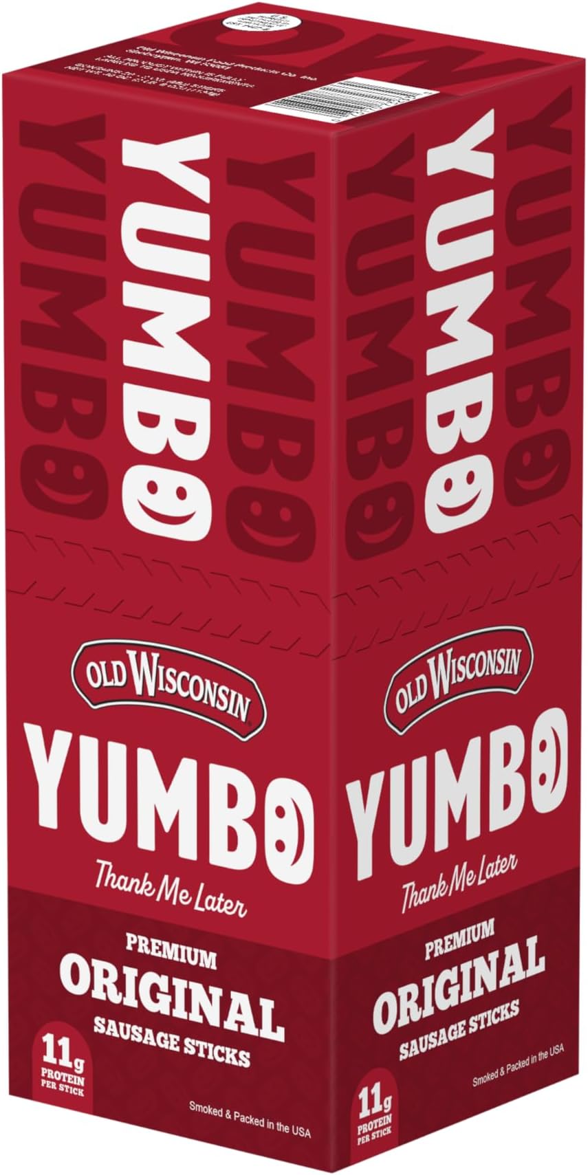 Old Wisconsin Yumbo Summer Sausage Snack Sticks - 20 Pack Original Flavor, High Protein, Keto & Gluten Free