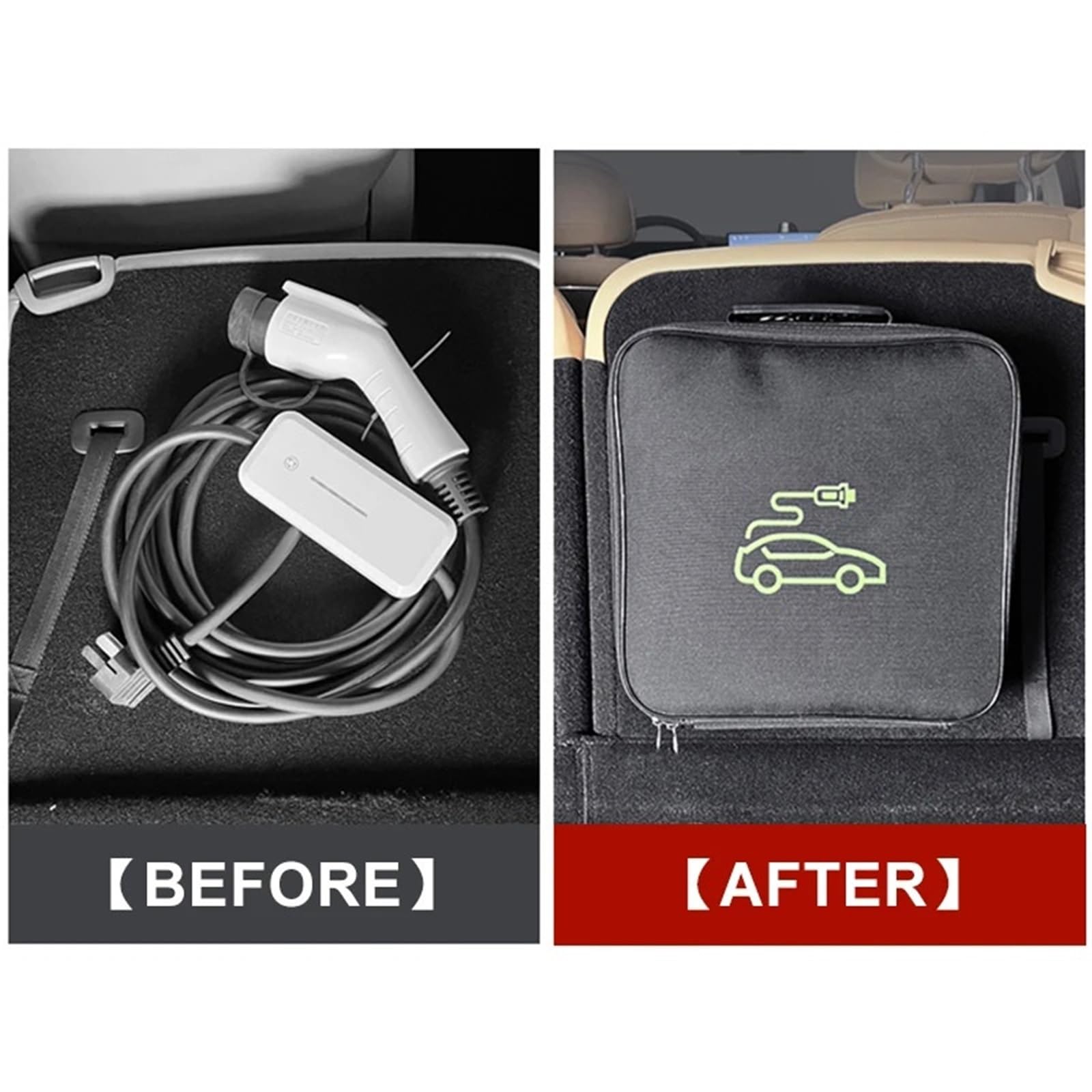 Borsa per Cavi Ev Borsa portacavi for Auto elettriche, Organizer Leggero for Cavi elettrici for Veicoli elettrici per Cavo di Ricarica Auto Elettrica(Black-Round)