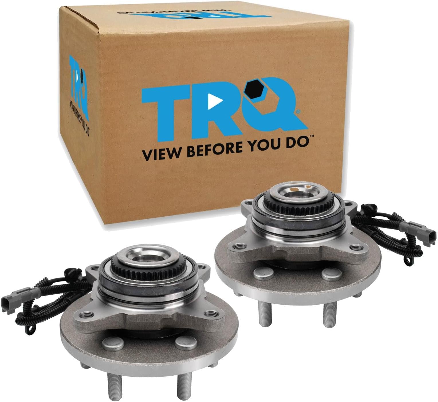 TRQ Front Left and Right Wheel Bearing and Hub Assembly Set 2 Piece Compatible with 2017-2020 Ford F-150 Raptor