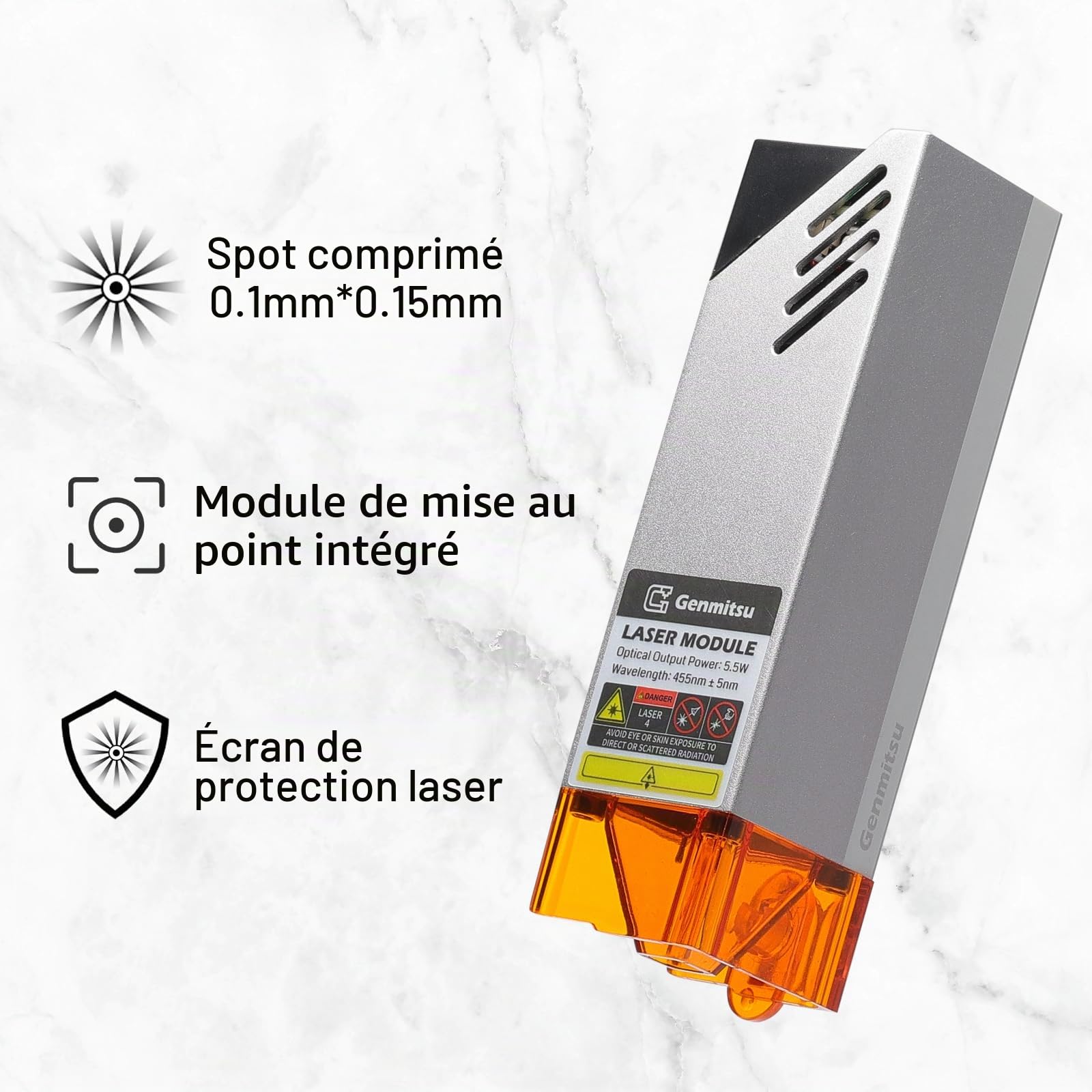 Genmitsu Module Laser 5.5W puissance optique, longueur d'onde 450 nm