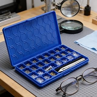Magnetic Eye Glass Repairing Kit, Eyeglass Repair Tool Kit with Compact Screw Box, Precision Screwdriver Set, Screws, Tweezer for Eyeglass, Sunglass