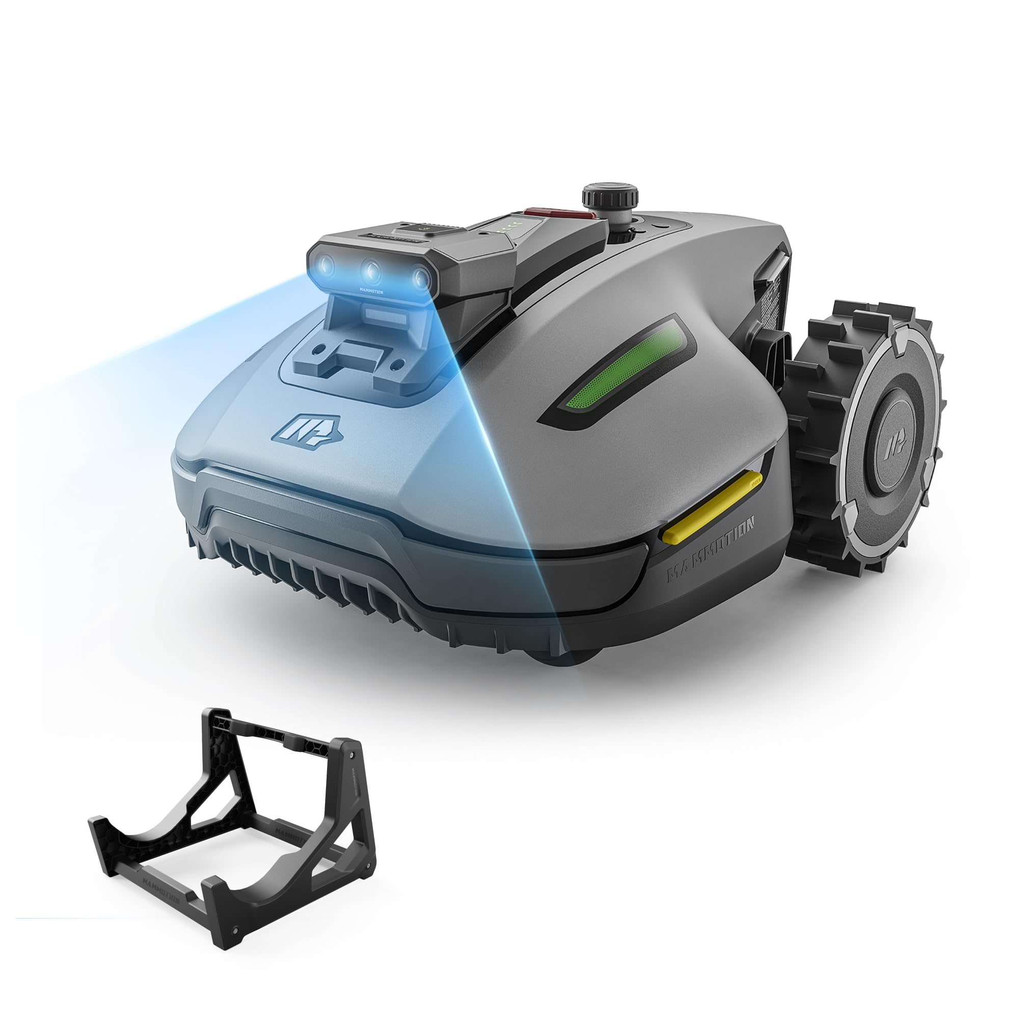 MAMMOTION YUKA mini 2 500 Robot Tagliaerba senza Filo Perimetrale con Supporto per Autolavaggio, Nessuna Perdita di Segnale, Senza RTK, Visione AI Tri-Cam, DropMow, fino a 500㎡