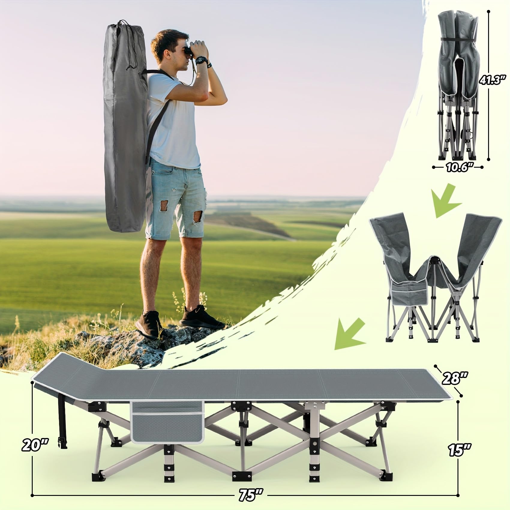 【新品】BOC 2way The Folding Cot Outsunny 76