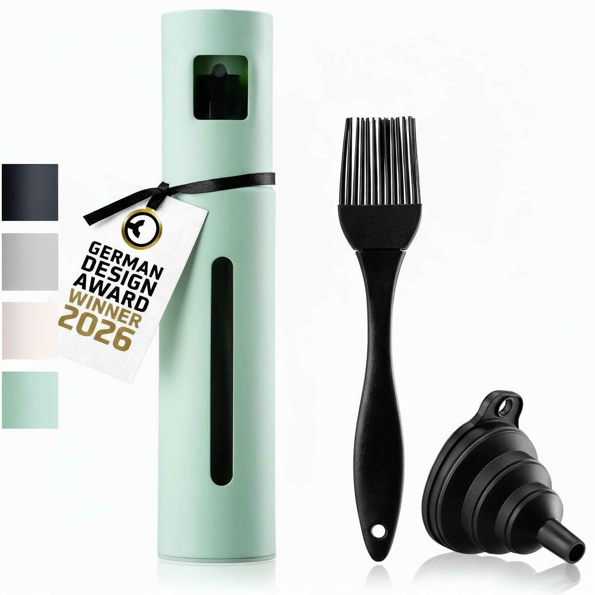 Schmidt & Kramer Ölsprüher I hochwertige Öl-Sprühflasche aus Edelstahl & Glas, für gesundes Kochen I praktischer Sprüher für präzise Dosierung I für alle Speiseöl & Essig Sorten geeignet (Mint)