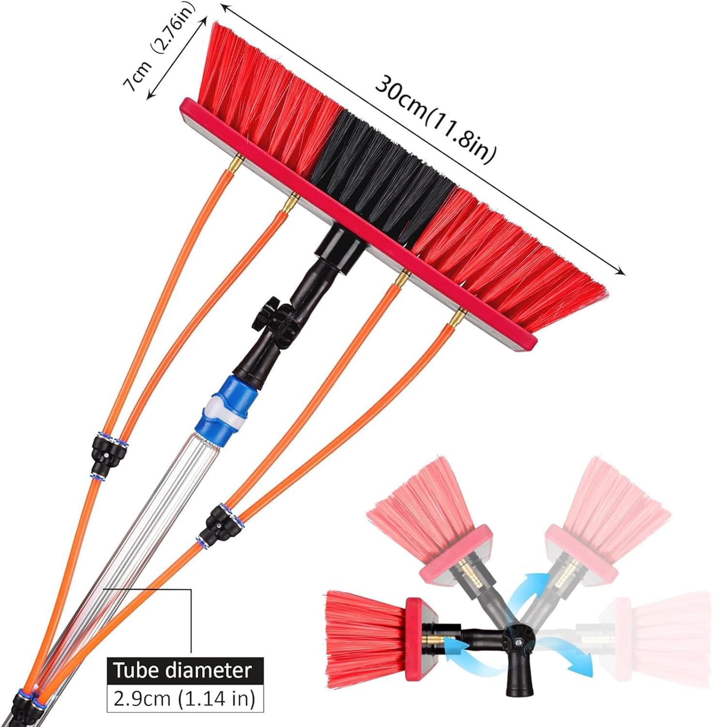 Kit di pulizia per pannelli solari alimentati ad acqua, tubo da 20 m e testina rotante per la pulizia delle finestre, strumento da 4 m, soluzione di pulizia efficiente ed ecologica