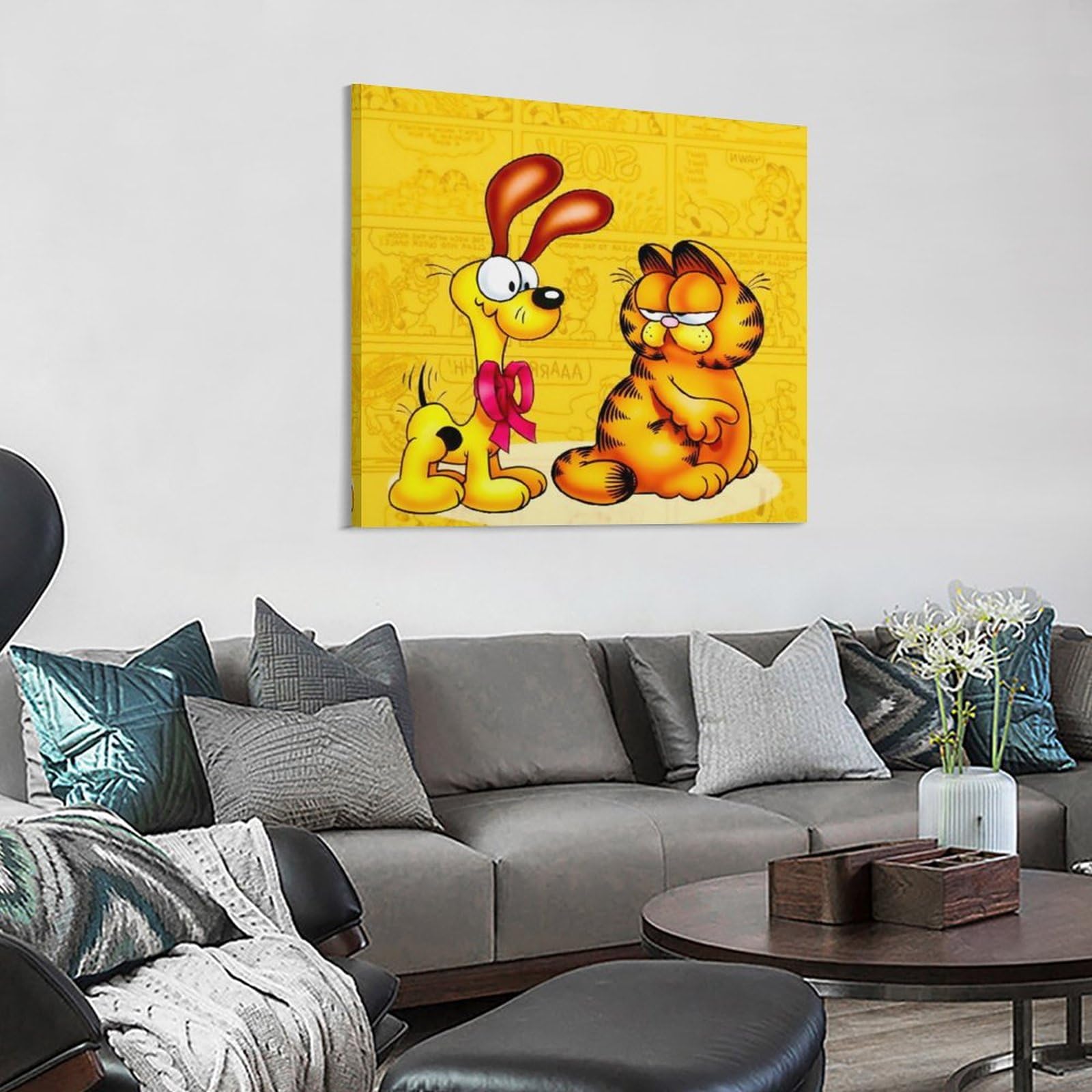 ガーフィールド　アートフレーム キャンバス 絵画 ポスター リビング 壁の絵 Amazon.co.jp: アートパネル ガーフィールド キャラクター ポスター