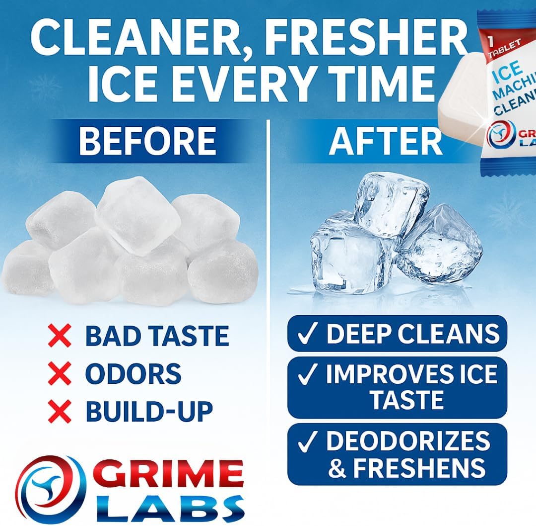 Ice Machine Cleaner Tablets Descaler – 24 Pack (1 Year Supply) – Nickel-Safe, Removes Mold & Improves Taste – Compatible with Countertop & Nugget Ice Makers