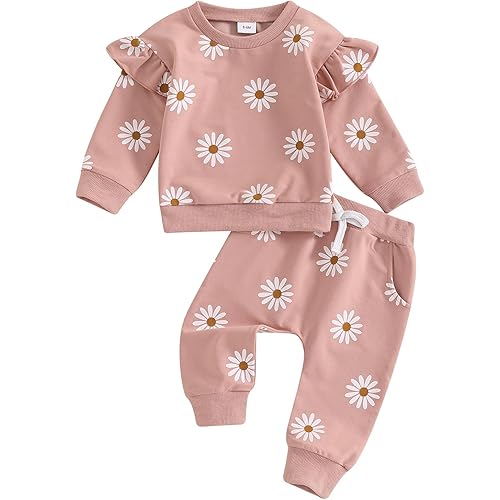 Newborn Infant Baby Girl Clothes Set Sweatshirts Tops Pants Toddler Girl Outfits Gifts 3 6 9 12 18 24 Months