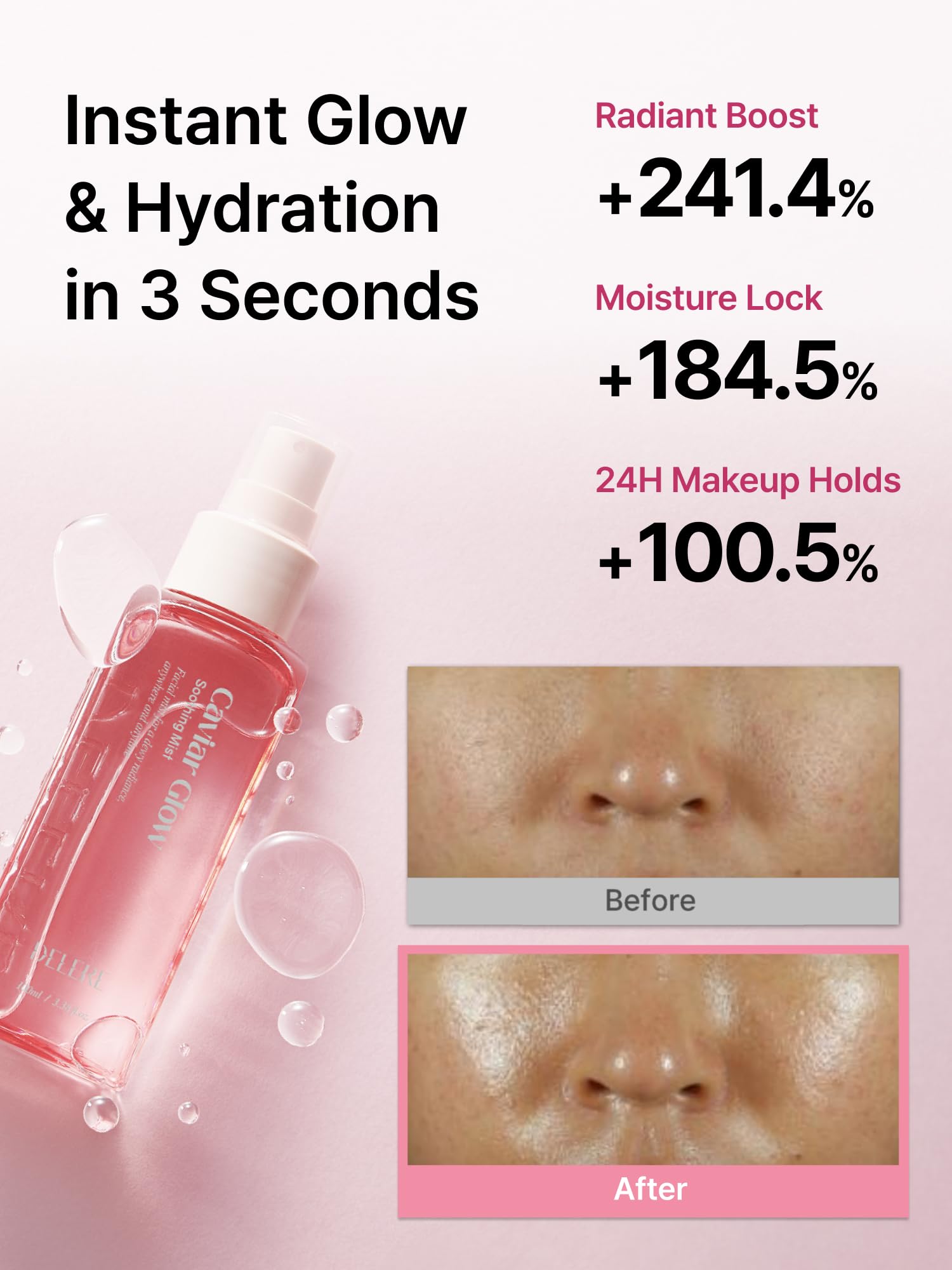 Caviar Glow Soothing Face Mist Serum Spray with Caviar & Squalane