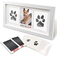 MYPAWLETS Paw Print Frame & Ink Pads Kit,Pawprint Kit for Dog/Cat,XL White
