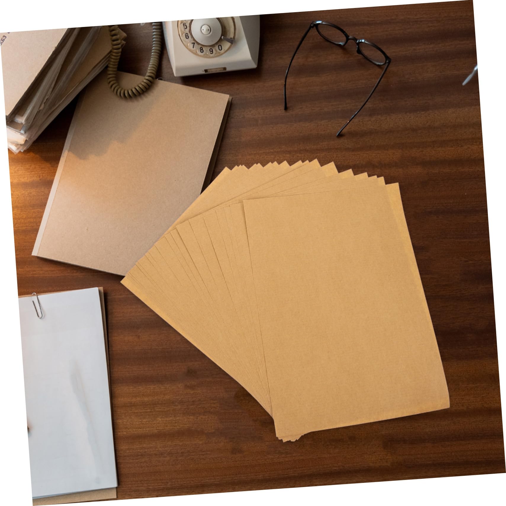 Papier Autocollant pour Étiquettes A4 en Papier Kraft, 100 Feuilles