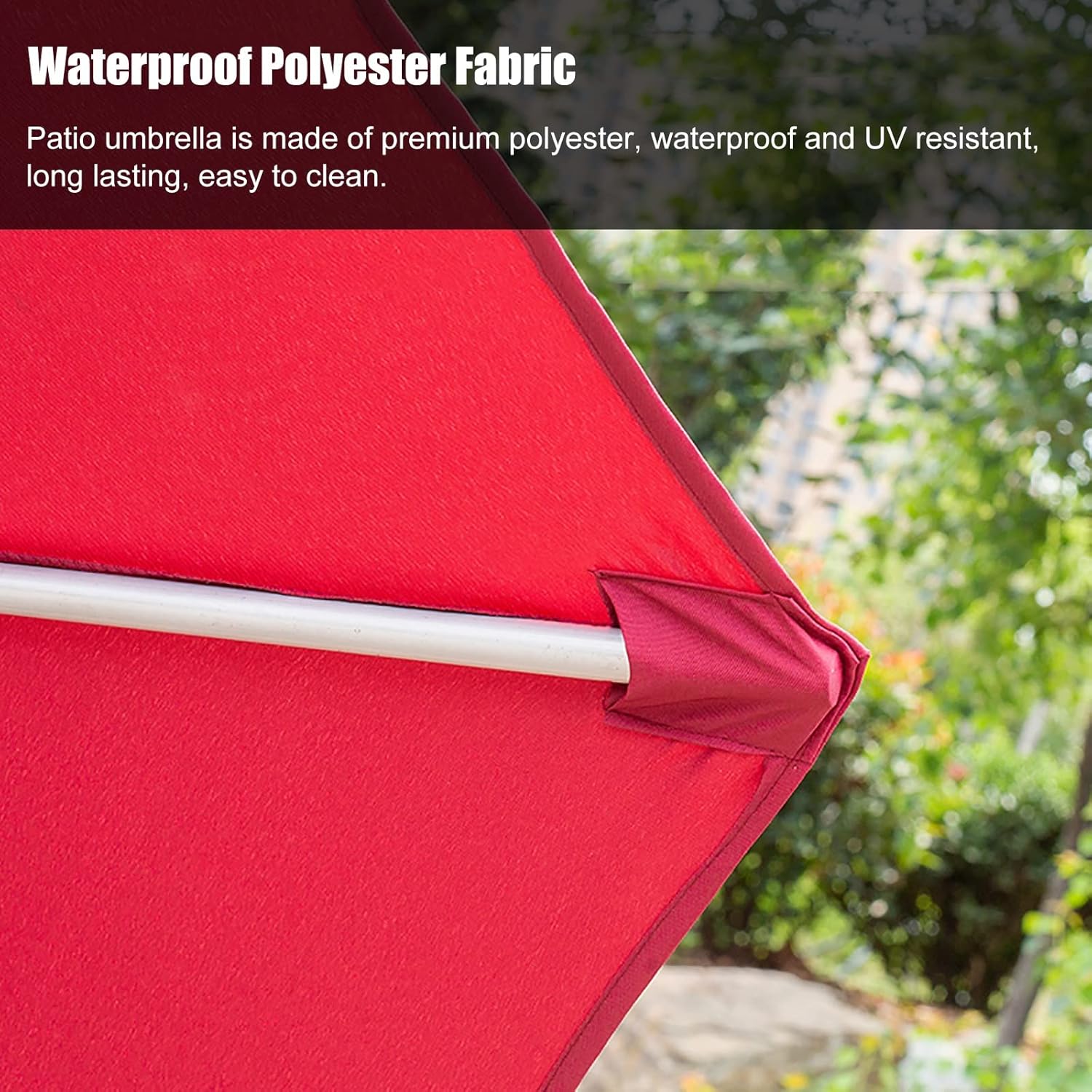Parasol Umbrella Large Outdoor Patio Umbrella Parasol, 2.7M/9Ft Round Waterproof Anti-Uv Market Table Umbrella with Aluminium Pole & Crank & 8 Ribs, Garden Deck Backyard,