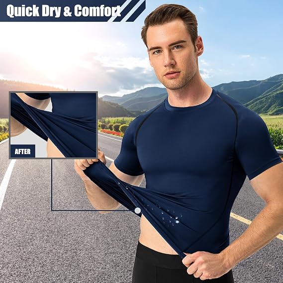 Men's Compression Shirts Workout Cool Dry Sports Tshirt