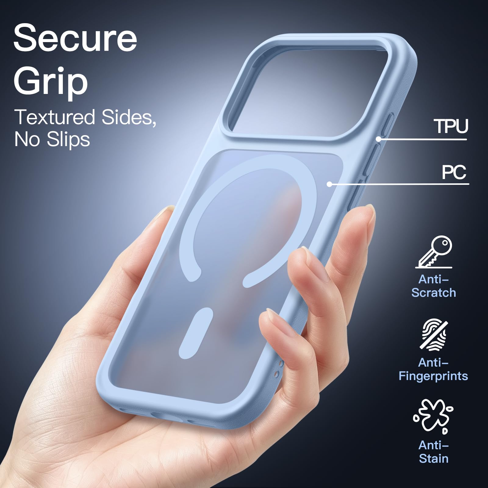 JETech Magnetic Matte Case for iPhone 18 Pro, Glacier — Amazon image 5