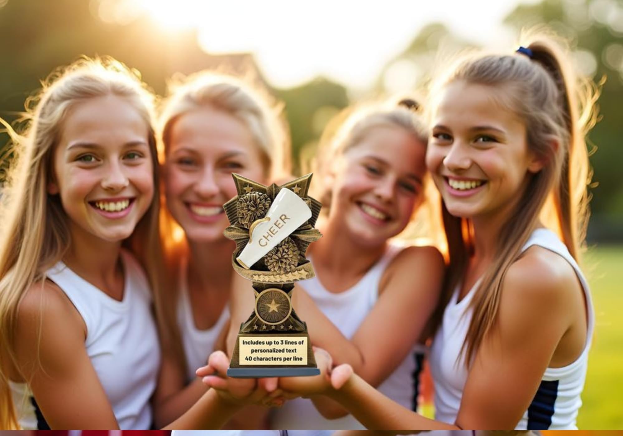 Trofeo Victory - Statuetta in resina da 15,2 cm, per baseball, aquila, basket, calcio, tennis, bowling, cheerleader, golf, softball, pickleball, pallavolo accademico, incisione