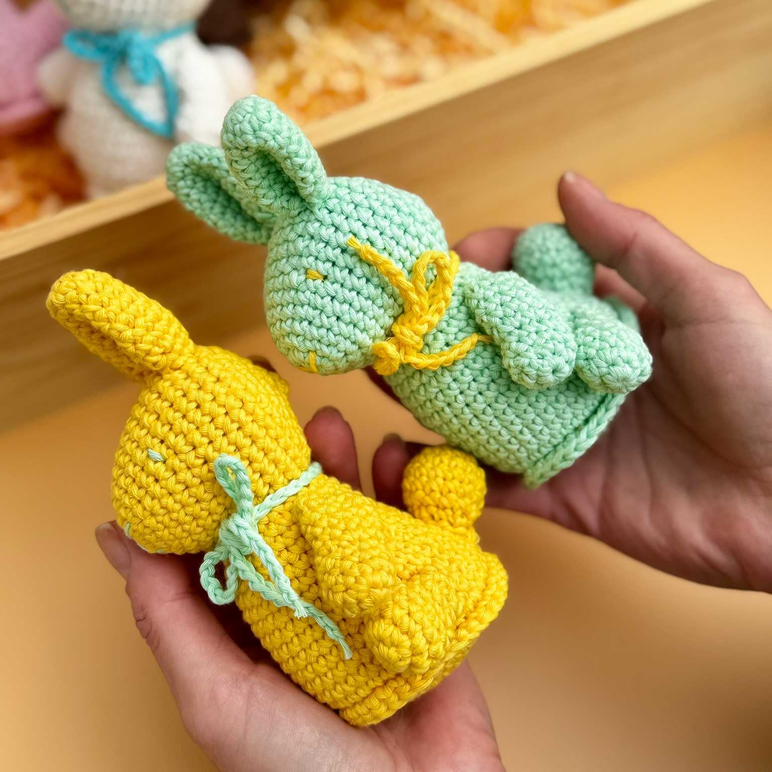 KNITTY CRITTERS – Easter – Yellow Chocolate Bunny| Beginner-Friendly Crochet Craft Kit with Recycled Yarn