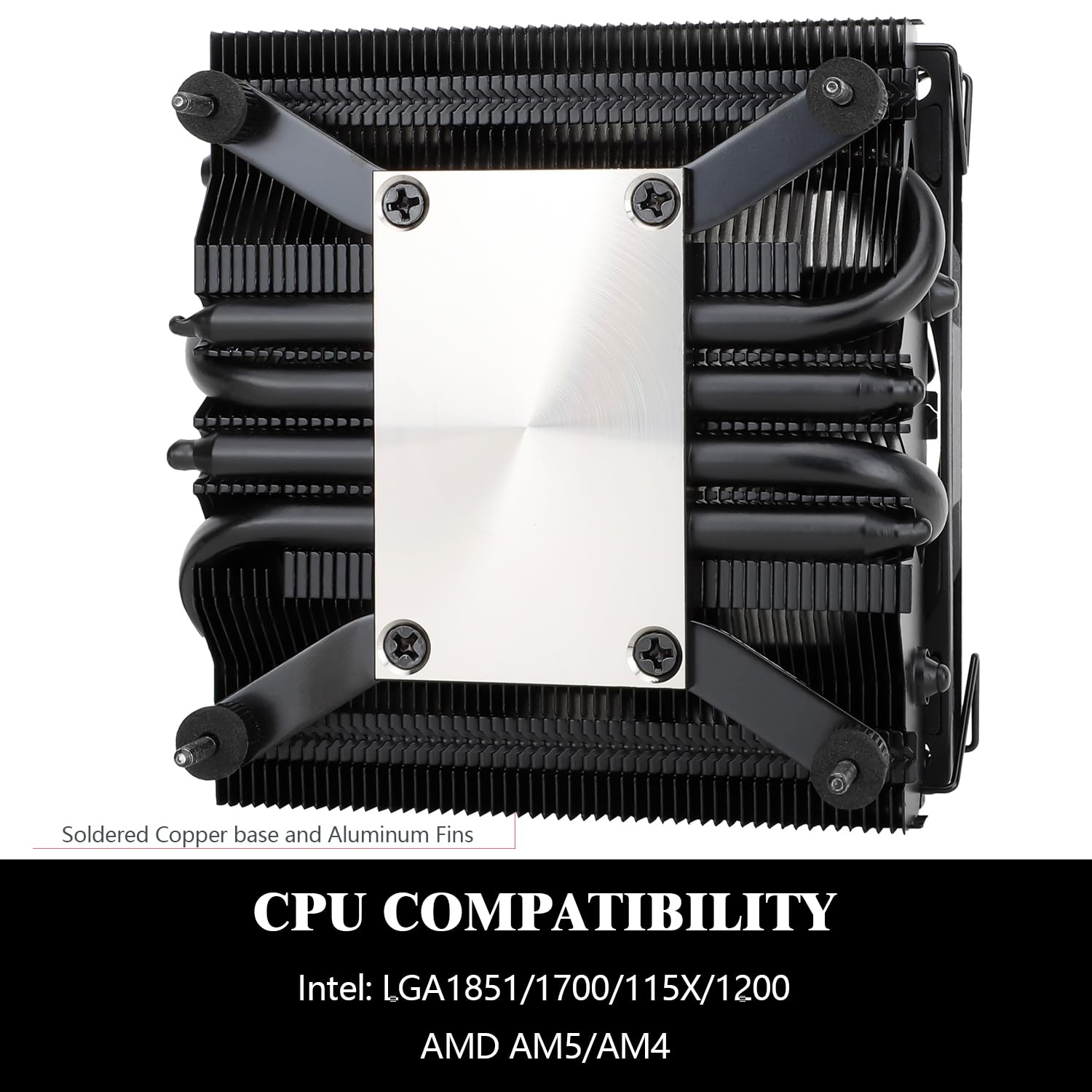 Thermalright-TR AXP90 X47 Black Low Profile ITX CPU Air Cooler, 47mm Height, TL-9015B Slim PWM Fan, AGHP Technology, for AMD AM4 AM5/Intel 1700/1150/1151/1200,PC Cooler(Black)
