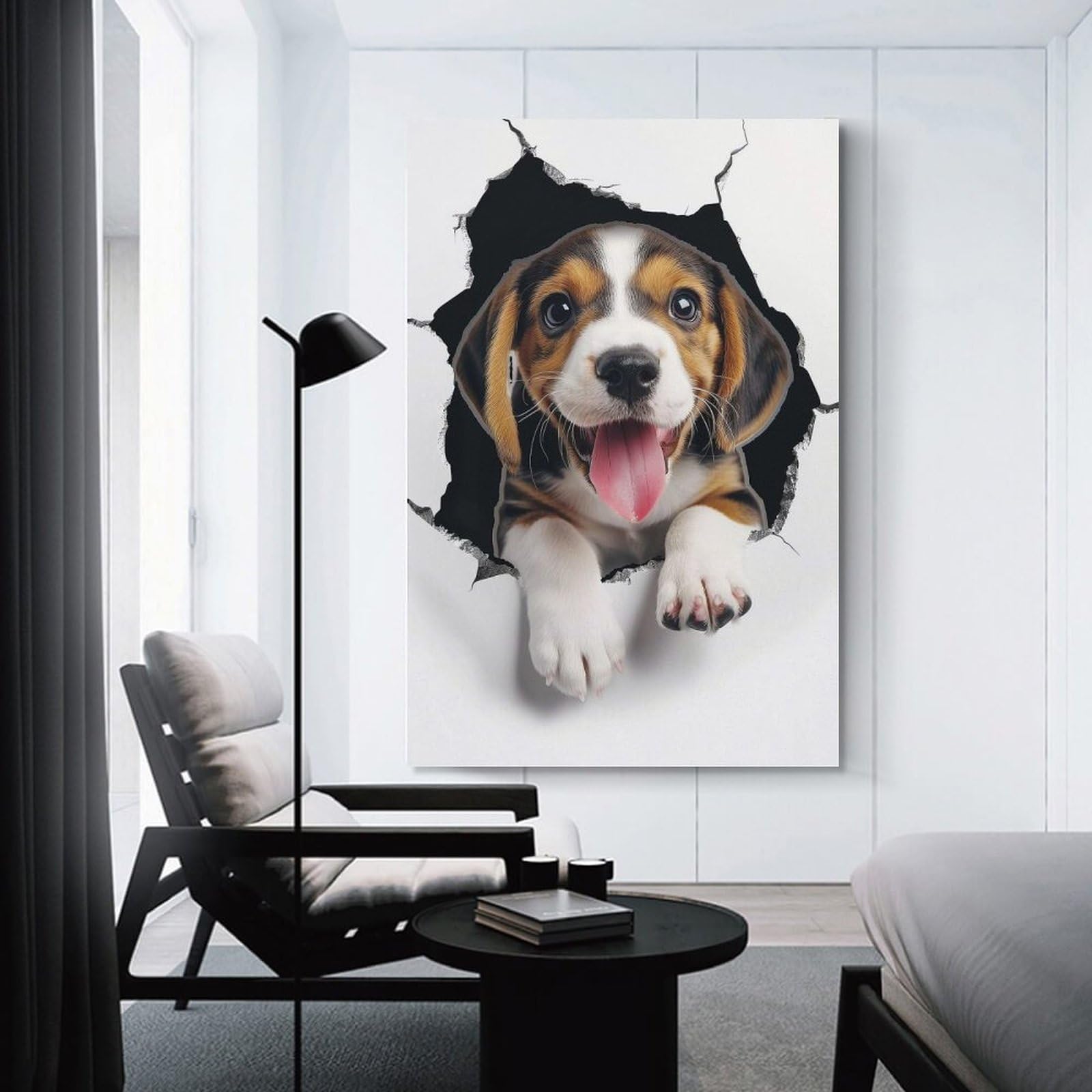 Junmoney Beagle(2) Wall Picture Print 08x12inch(20x30cm), for Corridors, Hallways Or Apartment Entries, Decorative Canvas Styling for Entry Areas