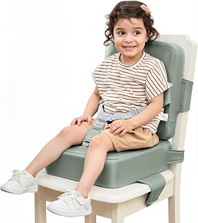 HOMEAL Booster Seat for Dining Table, Adjustable Kids Breathable Booster Seat for Kitchen (Sage)