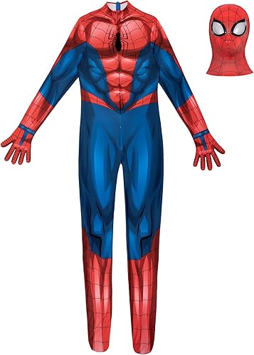Miniatura 7 de Marvel Spider-Man - Disfraz oficial de Halloween Zentai para adultos, elastano elástico con cremalleras ocultas y ranuras para la muñeca