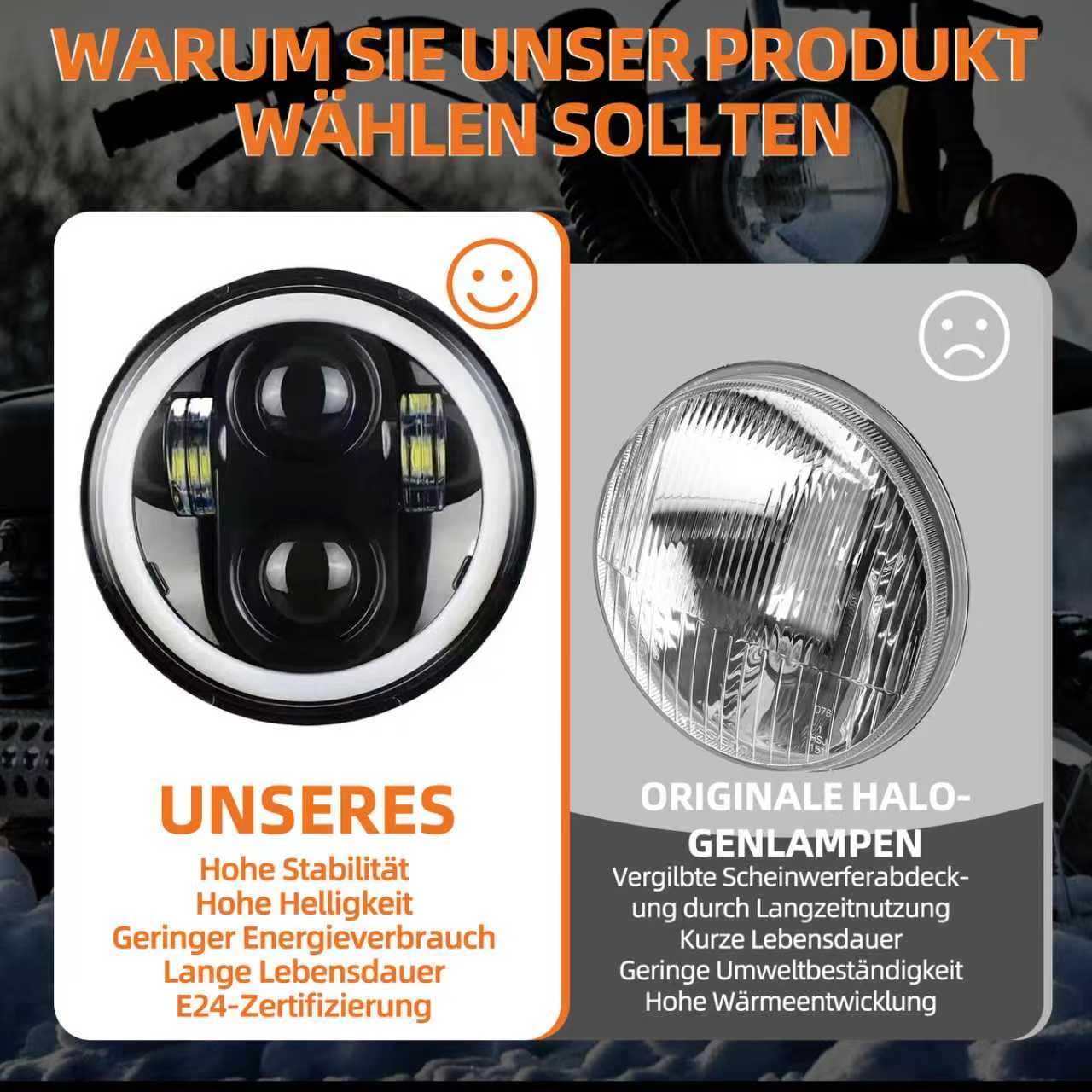 5,75" Scheinwerfer mit DRL Hi/Lo Abblendlicht Passend für Simson S51 S70 S50 S50B