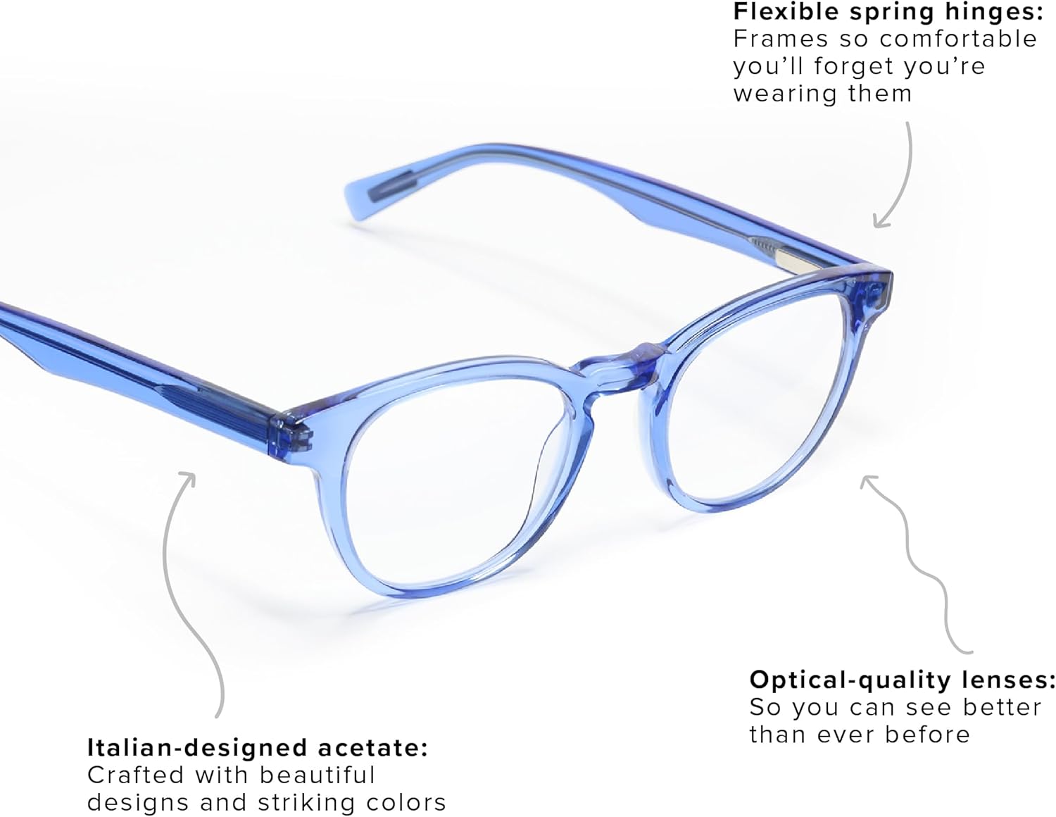 eyebobs - Clearly… | Premium Reading Glasses for Men and Women | Round Frame for Average Faces | Available in 0.0x - 4.0x - Image 3