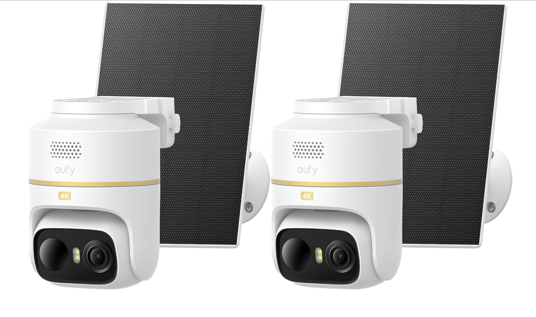 ANKER eufyCam C37 4K Edition kabellose Solar-Outdoor-Kamera (2pack) | 360°-KI-Tracking (schwenk- & neigbar), Personen-, Tier- & Fahrzeugerkennung, flexibles Solarpanel, Farbnachtsicht, ohne Abo