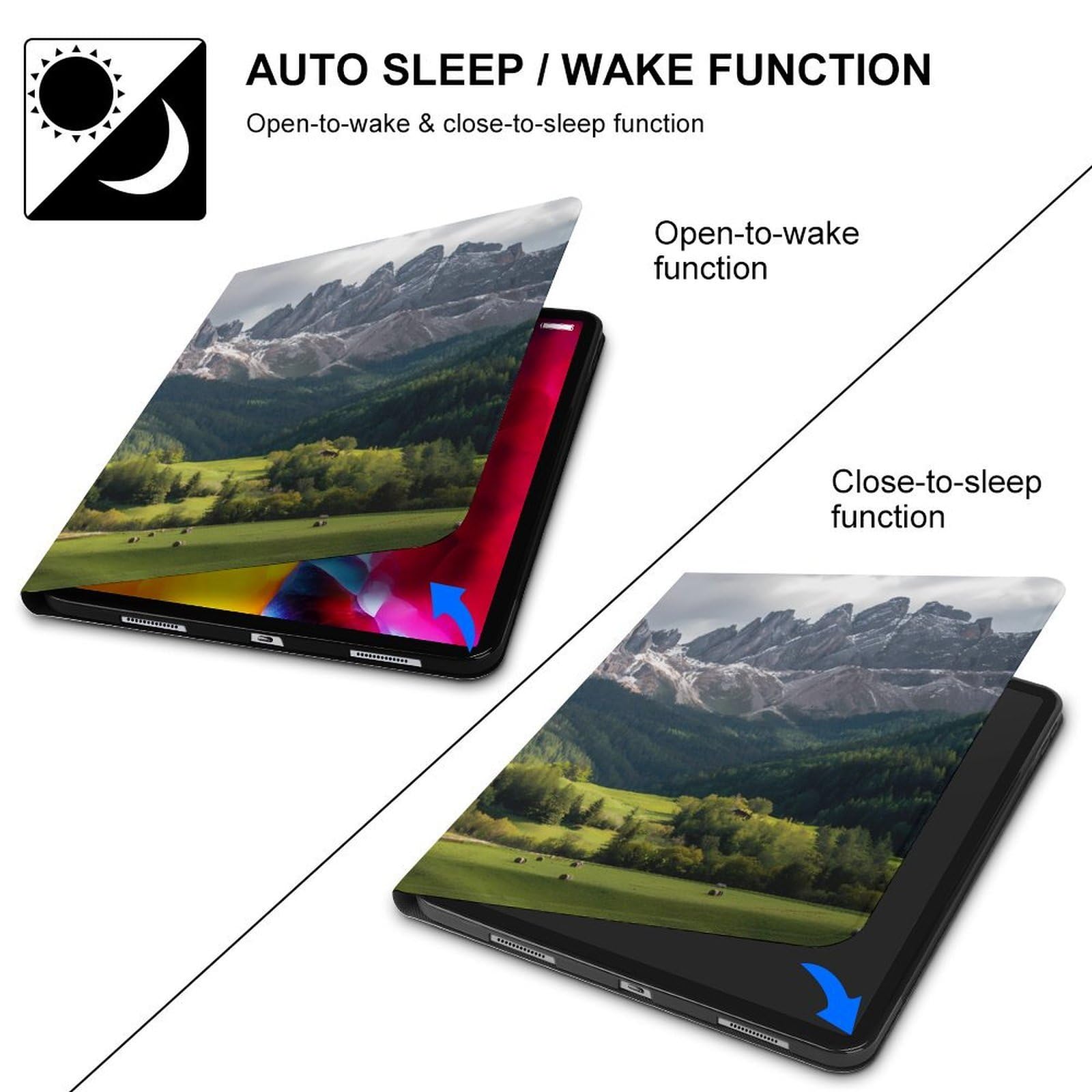 Dolomites in Italy Lustige Tablet-Hülle Kompatibel mit iPad 2020 (10,2 Zoll) Persönlichkeit Schutzhülle mit Stiftschlitz