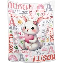 Custom Bunny Blanket for Teen Boys Girls | Personalized Rabbit Gift