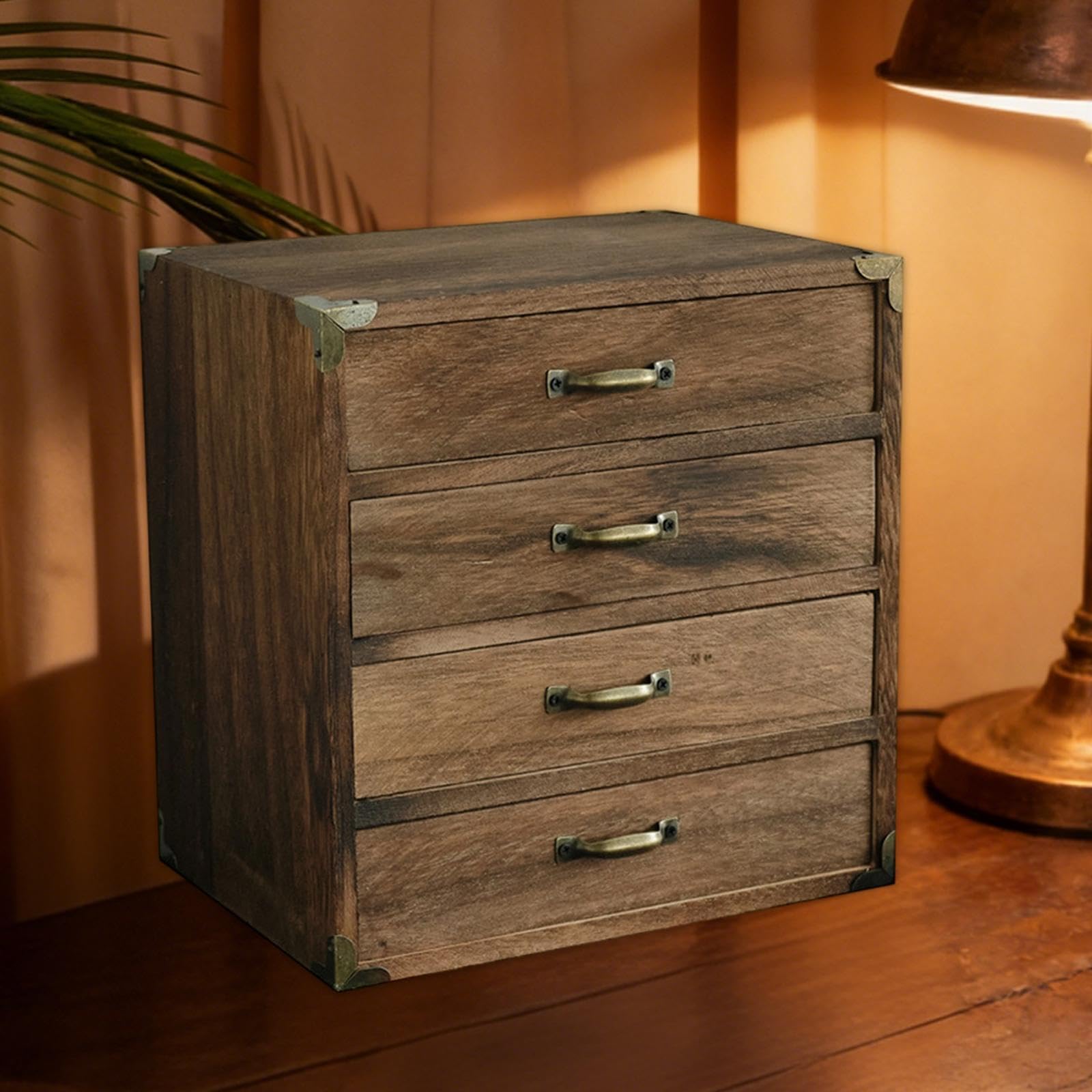 Robusto Organizer per Cassetti Da Scrivania in Legno in Stile Retrò per