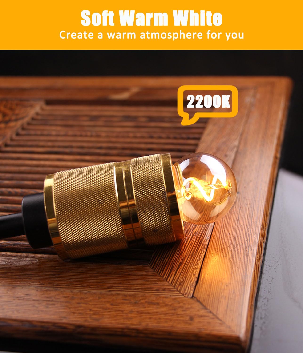 KINGYEENUO B22 LED Bulb, Amber, ø40x60MM - Image 2