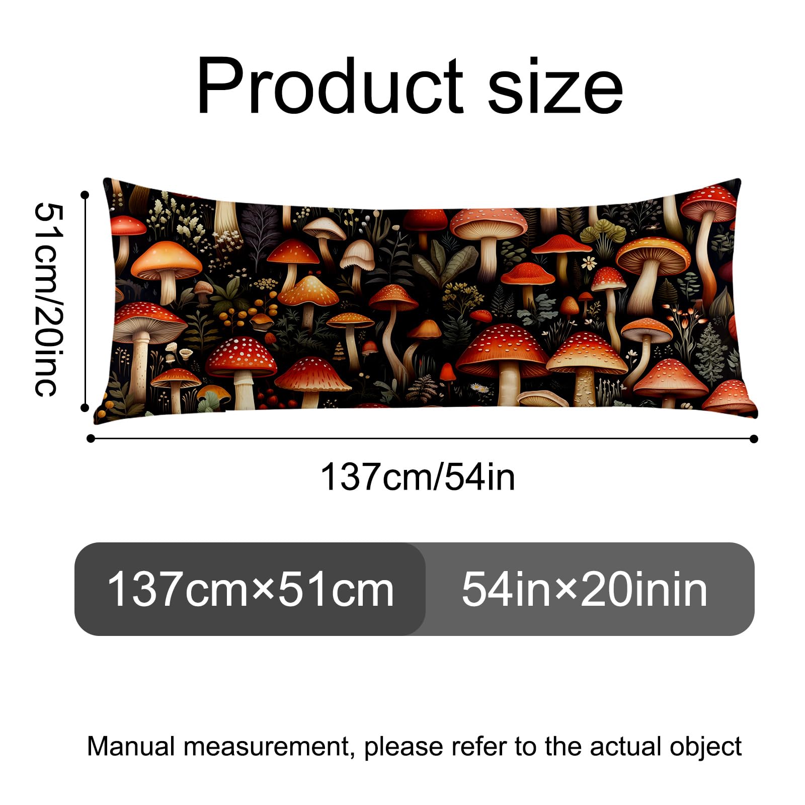 GABraden Microfiber Body Pillow Cover with Hidden Zipper,Comfortable Fabric,Floral Print Pattern Body Pillow Case,Lightweight and Breathable,The Size is 20 