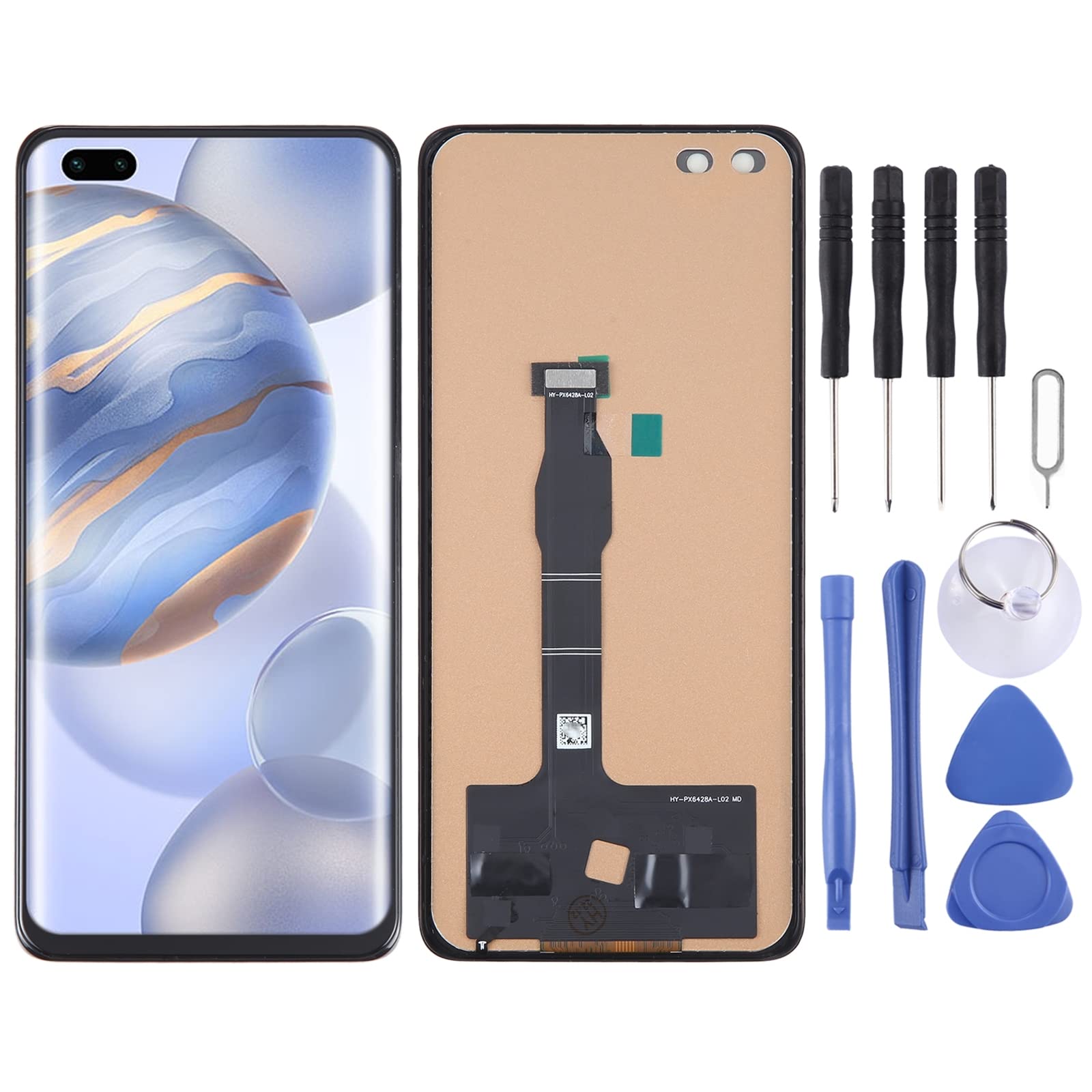 Lingland Cell Phone kit for Huawei Nova 7 Pro TFT LCD Screen for with Digitizer Full Assembly, Not Supporting Fingerprint Identification Screen Overall Assembly (Color : Color1)