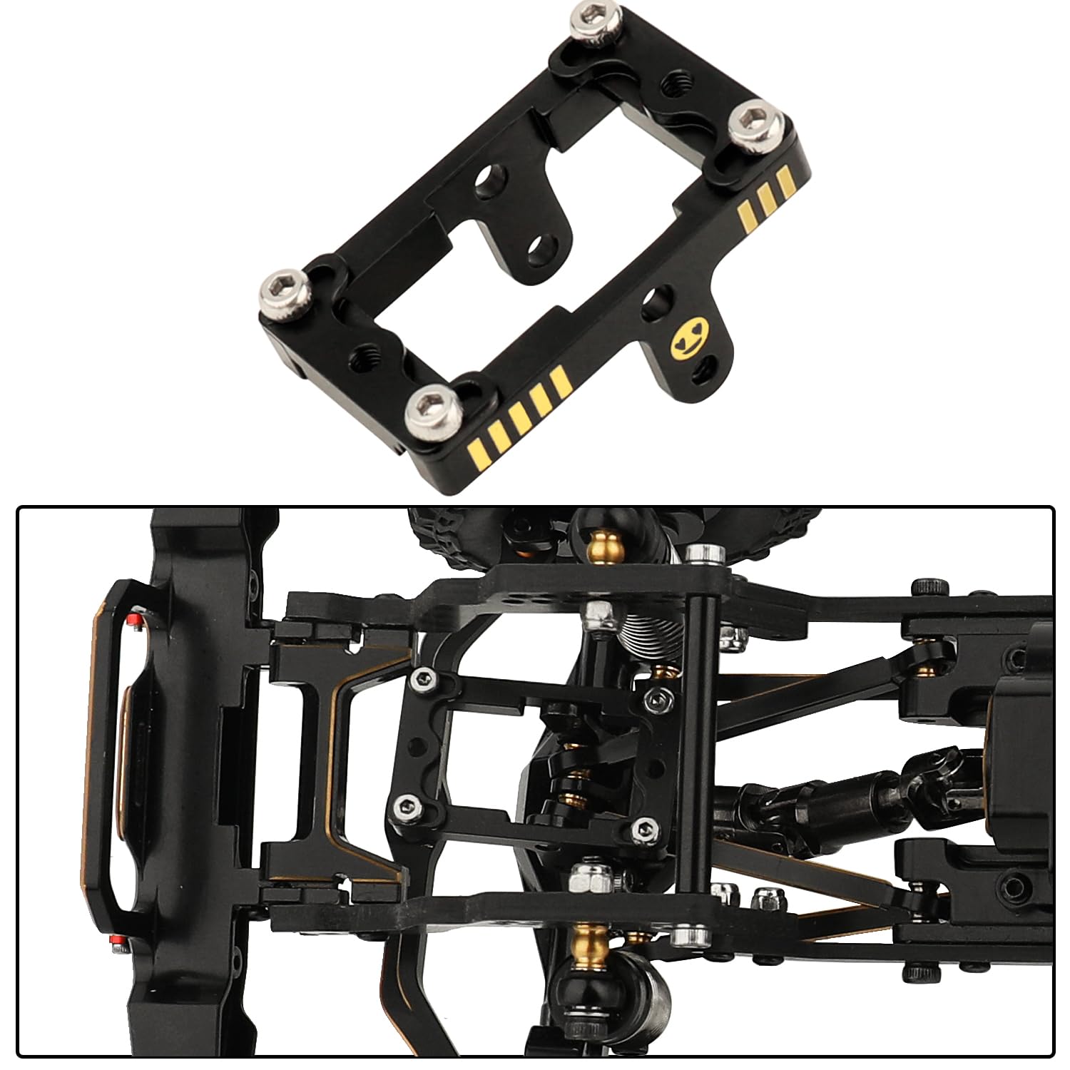 ZXYRC TRX4M Black Coating Brass Servo Mount Bracket – Upgrade Part For TRX-4M 1/18 RC Crawler, 13g