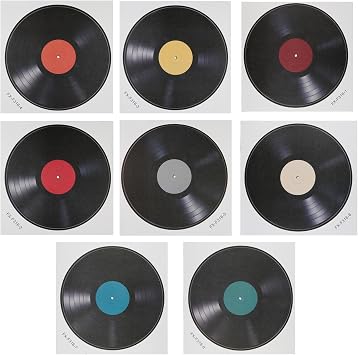 8PCS Vinyl Record Wall Posters,Retro Music Wall Art Decoration,Classic Record Style Room Decor for Rock and Roll Music Party Decorations