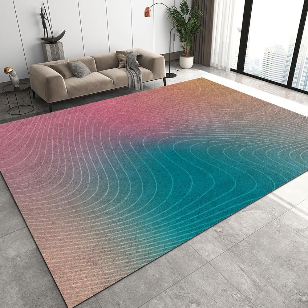 Tapis salon antidérapant facile d'entretien pour sécuriser et colorer une chambre ou cuisine