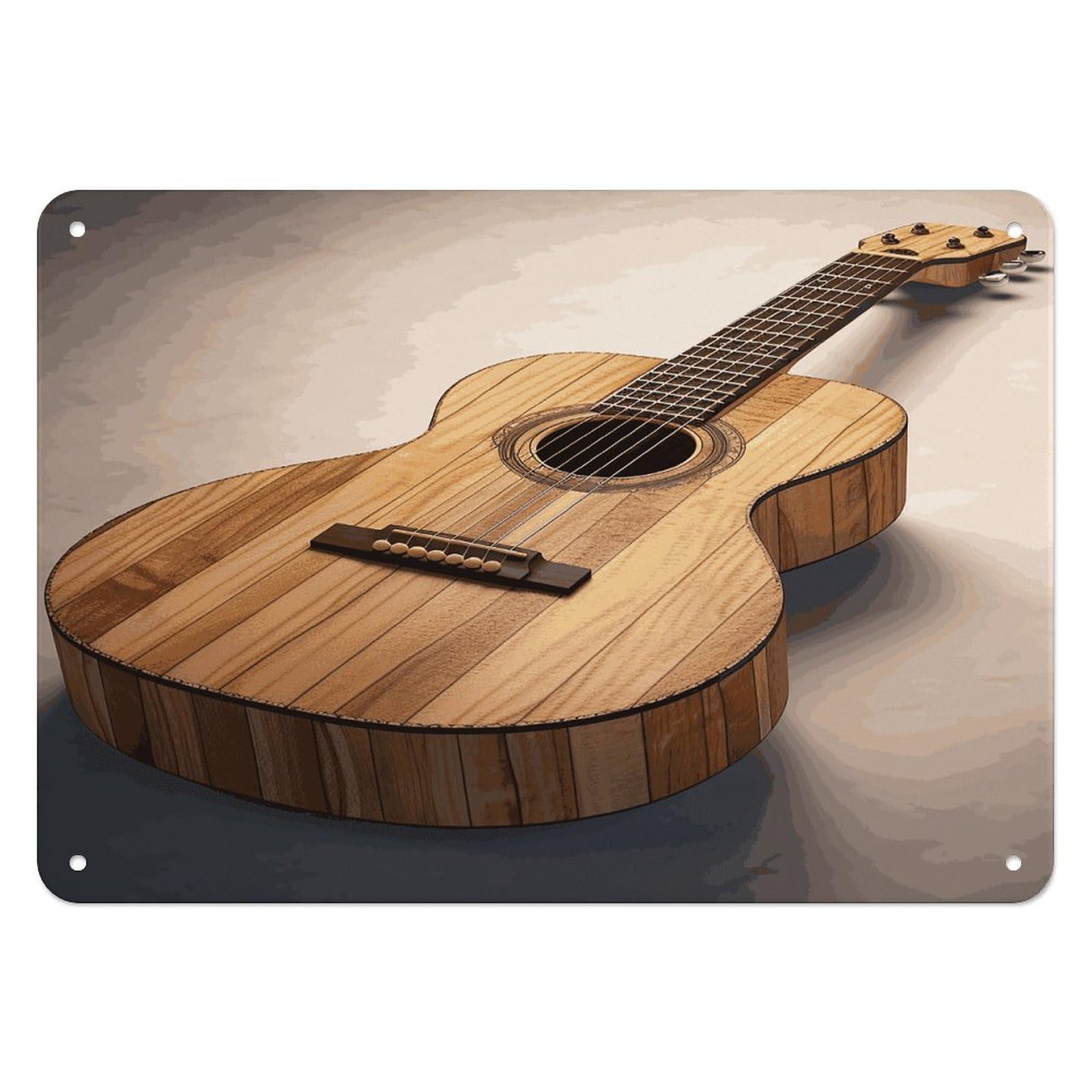 Btcowzrv Style Guitar Wooden Metal Sign, 5.5" X 7.9" Tin Wall Decor, Wall Art Plaques For Home Wedding Decor Room Living Room Decoration
