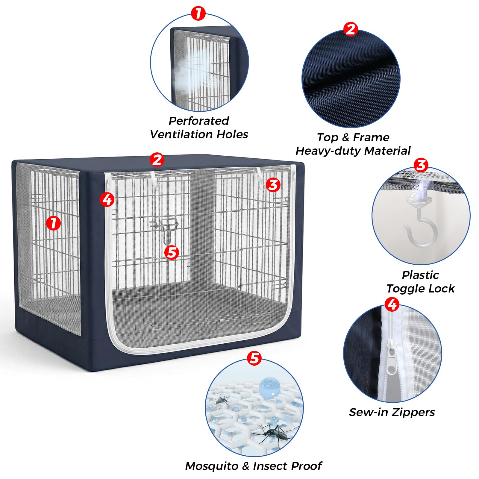 Amazon.co.jp: Incycall 犬用クレートカバー、通気性メッシュ蚊帳