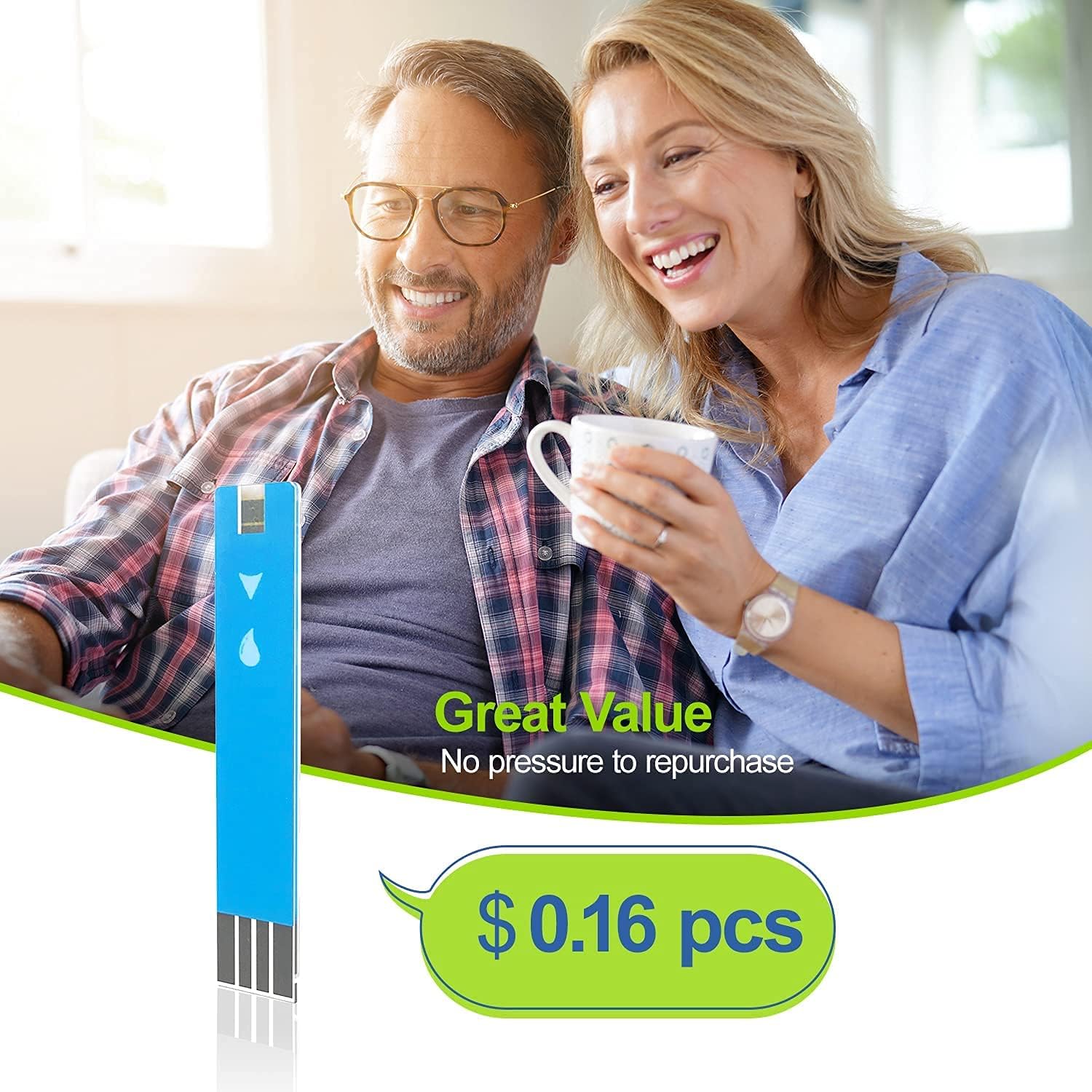 AUVON DS-W Blood Sugar Kit (No Coding Required), High-Tech Diabetes Blood Glucose Meter with 50 Test Strips, 50 30G Lancets, Lancing Device : Health & Household
