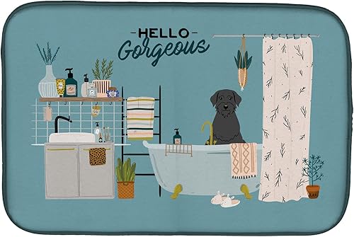 Miniatura 333 de Caroline's Treasures CK7824DDM - Tapete absorbente para secado de platos con diseño de bulldog inglés, rojo y blanco, para encimera de cocina, 14 x