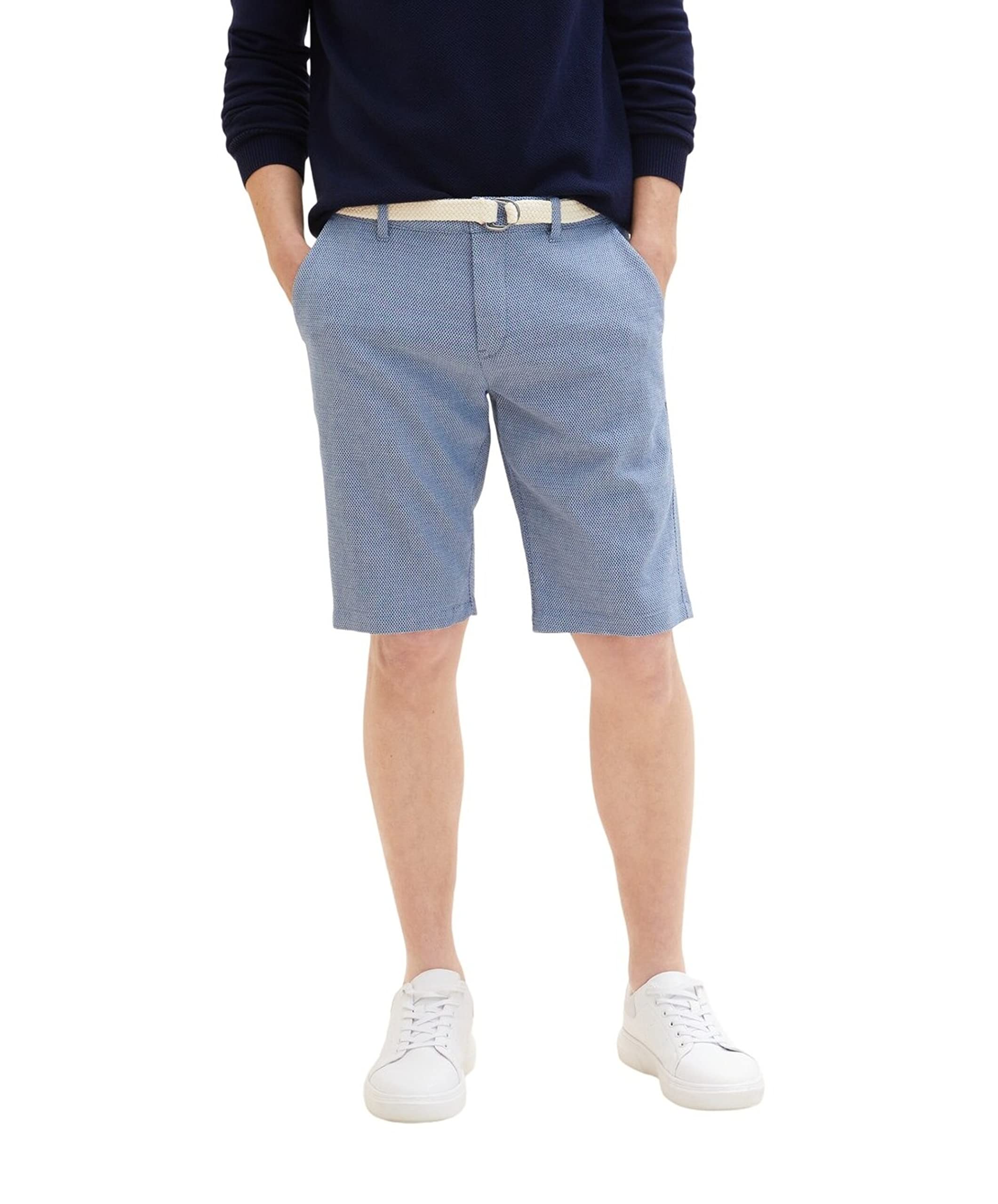 TOM TAILOR Herren Slim Chino Bermuda Shorts mit Gürtel