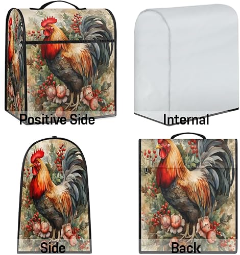 Miniatura 5 de Kitchen Aid - Fundas para batidora de pie, retro, gallo, con 3 bolsillos, cubierta para batidora, para electrodomésticos, cubierta antipolvo para