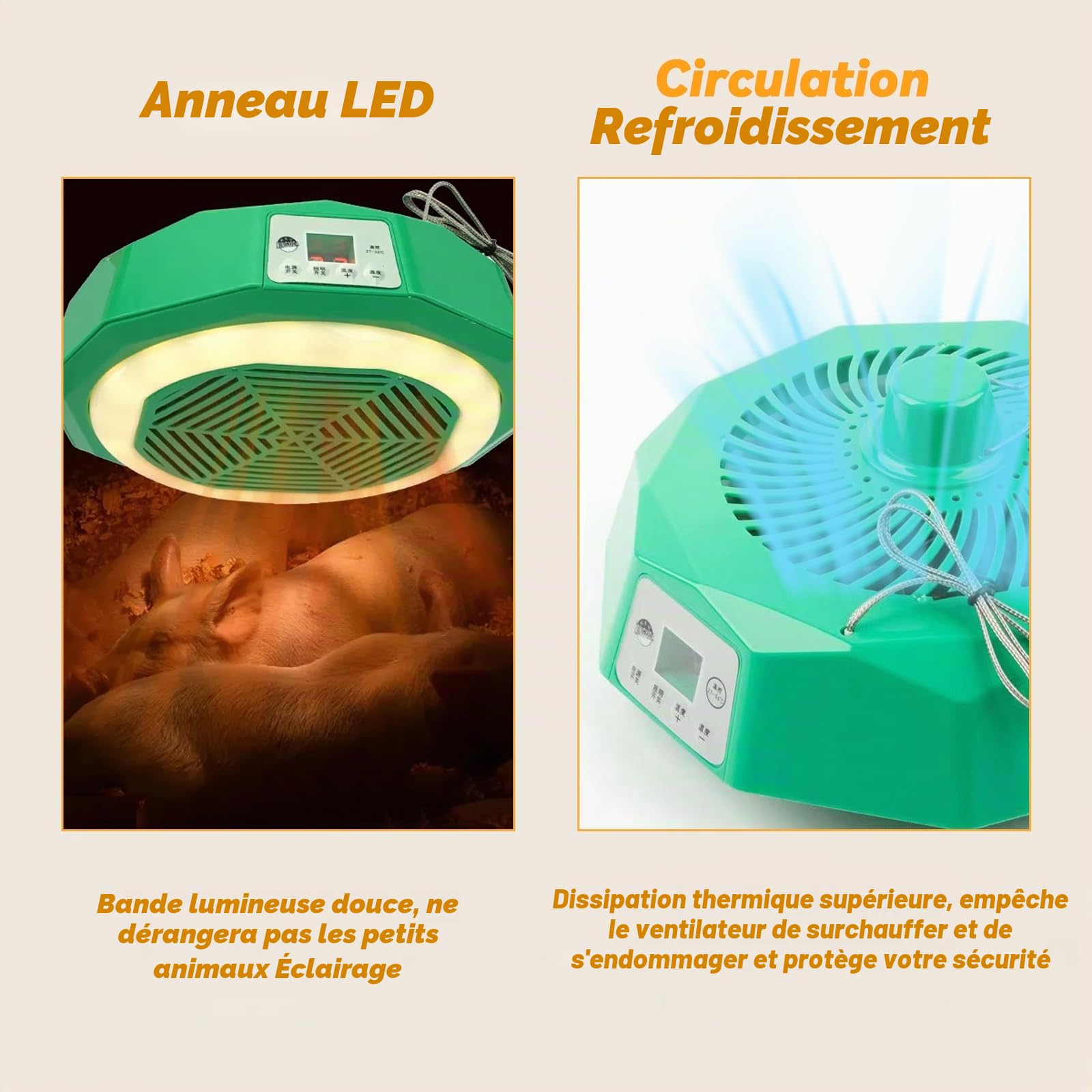 Lampe Chauffante Poussin 500w,Plaque Chauffante Poussin Avec Télécommande,Lampe Poussin Température Réglable 27°C-36°C,Lampe Chauffante Pour Culture Pour Couveuse Poulet Livestock Reptile Whelping
