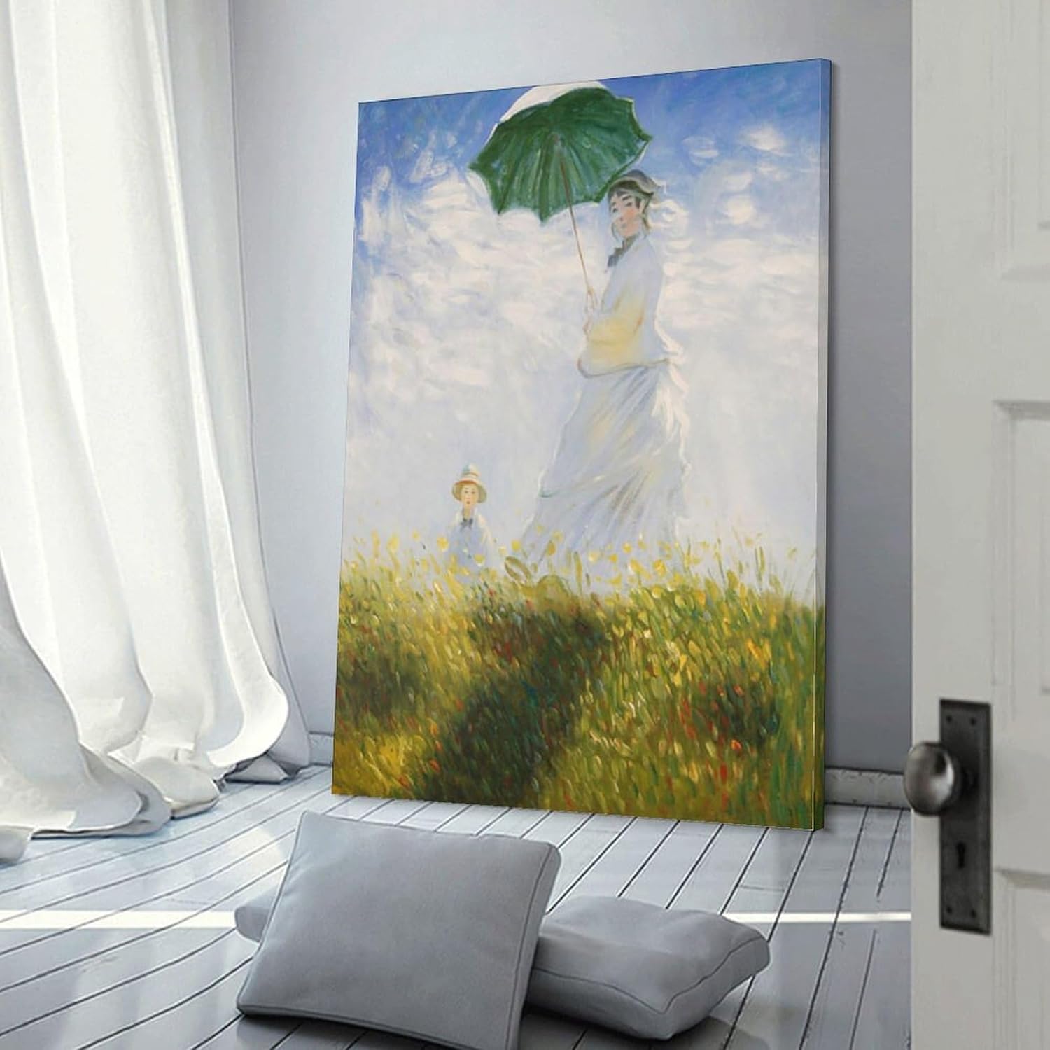 クロード・モネ『日傘をさす女性』油絵風景画 インテリア アート