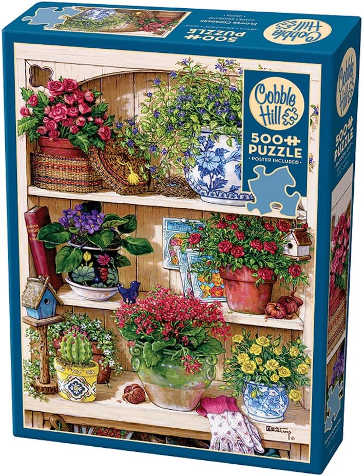 Cobble Hill 500 Piece Puzzle - Flower Cupboard - Sample Poster Included