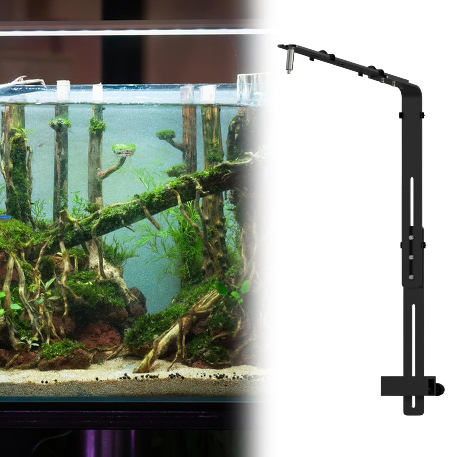 Milageto Tank Licht Halterung Ständer Hängelampe Halterung praktische Dekoration Tragbare Lampen Halter Aquarium Licht Halter Zubehör, Schwarz 5mm