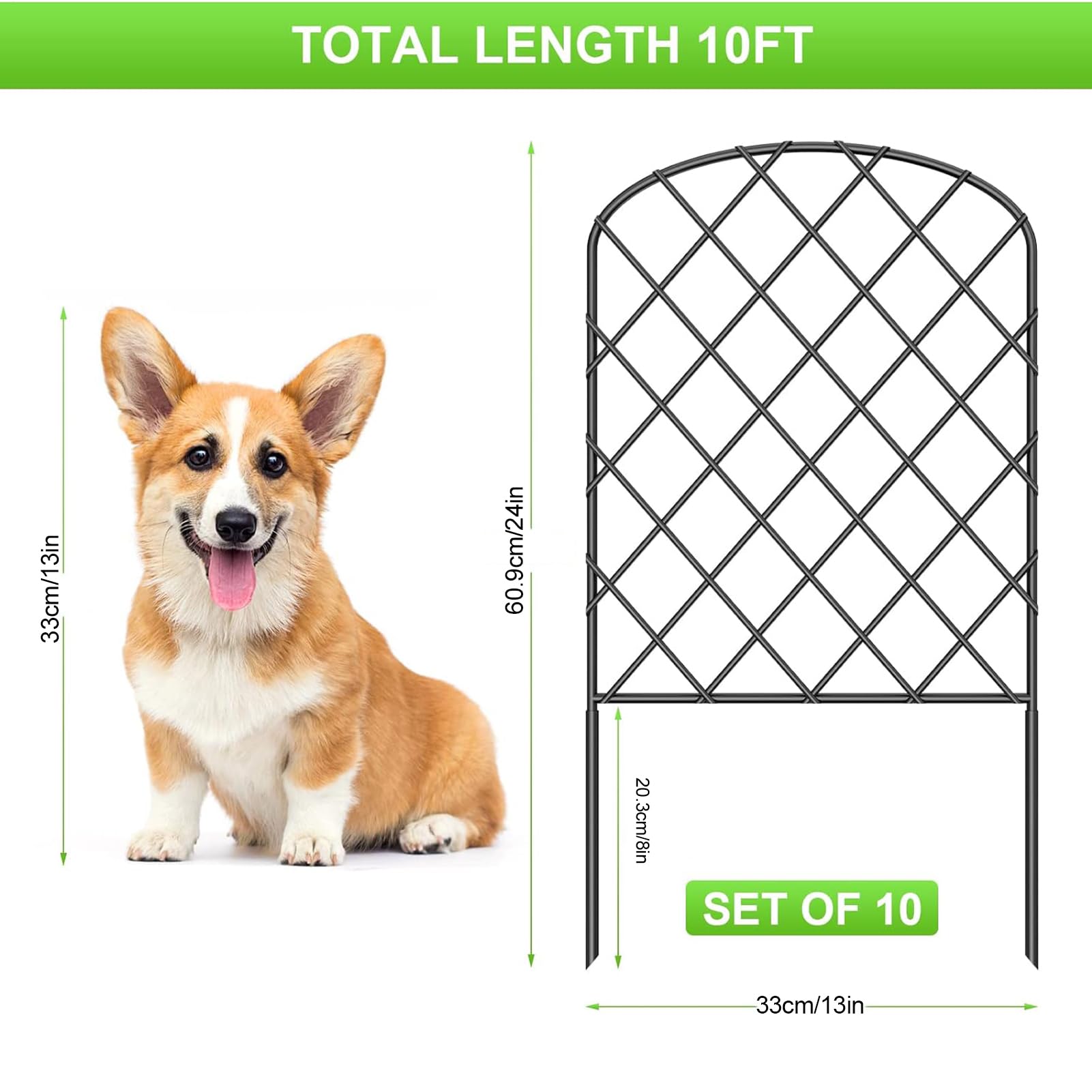 Recinto per Cani Esterno Cortile Per Esterni 10X, Traliccio, Rete, Cancello | Recinzione per Giardino Cortile, Patio, Balcone, , Recinto Cani, Pollaio, Recinto Conigli, Aiuola, Campeggio, Camper