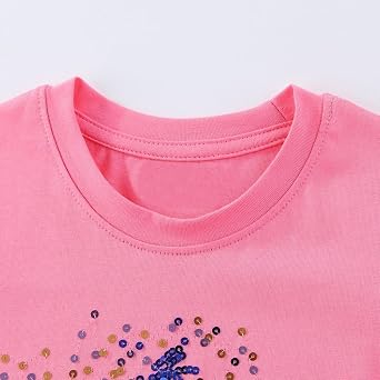 Toddler Girls T-Shirt Short Sleeve Shirt Unicorn Bunny Print Cute Summer Tops Tees Dinosaur Graphic