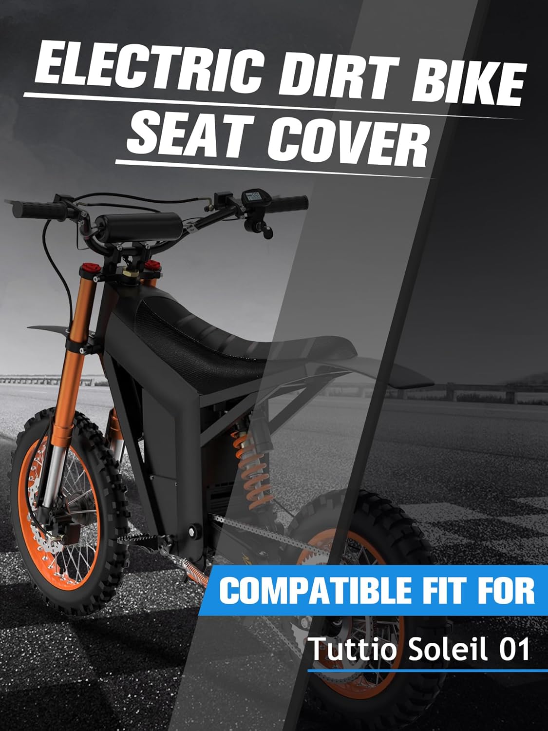 Non-Slip Seat Cover Compatible Fit for Tuttio Tutti Tutto Soleil 01, Electric Dirt Bike Soft Seat Cover Black