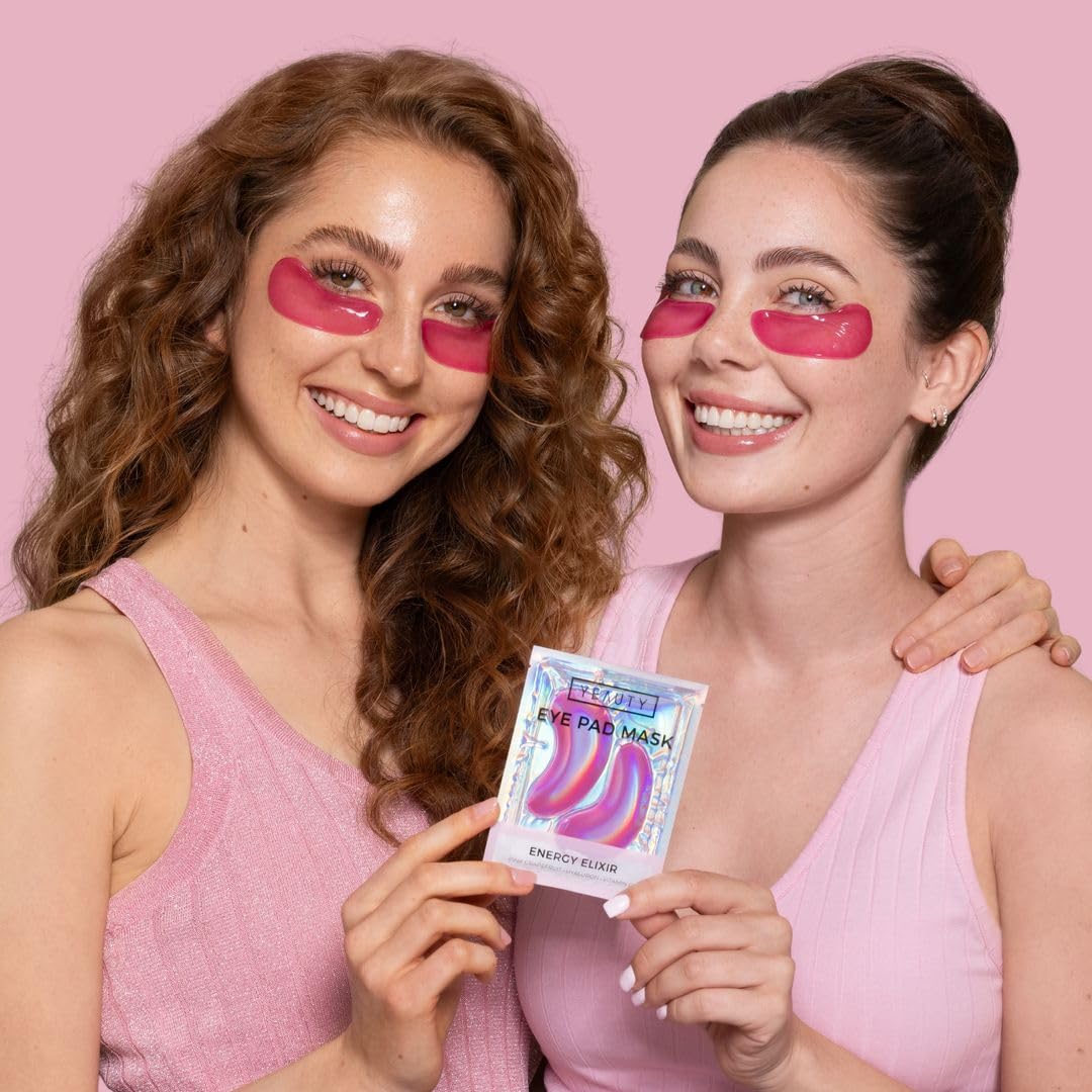 YEAUTY ENERGY ELIXIR EYE PAD MASK, i cuscinetti per gli occhi super morbidi con il lussuoso siero anti-invecchiamento di vitamina C, acido ialuronico e pompelmo rosa, riducono le occhiaie e leviga la
